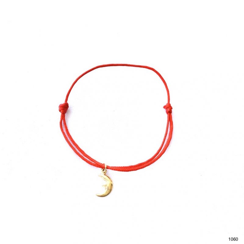 Pulsera de hilo con dije de luna