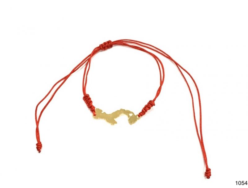 Pulsera de mapa de Panamá rojo