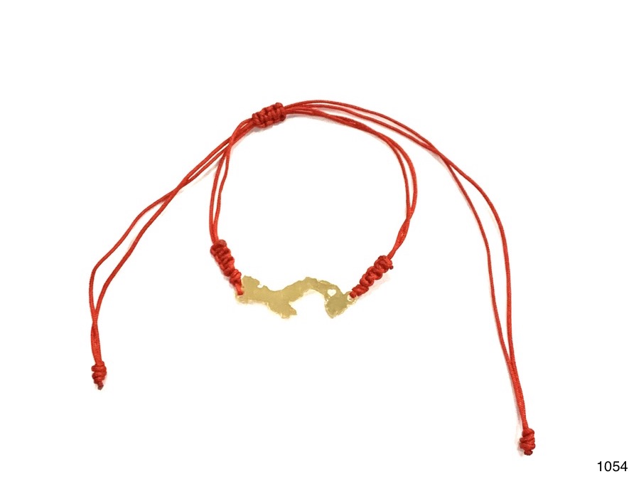 Pulsera de mapa de Panamá rojo