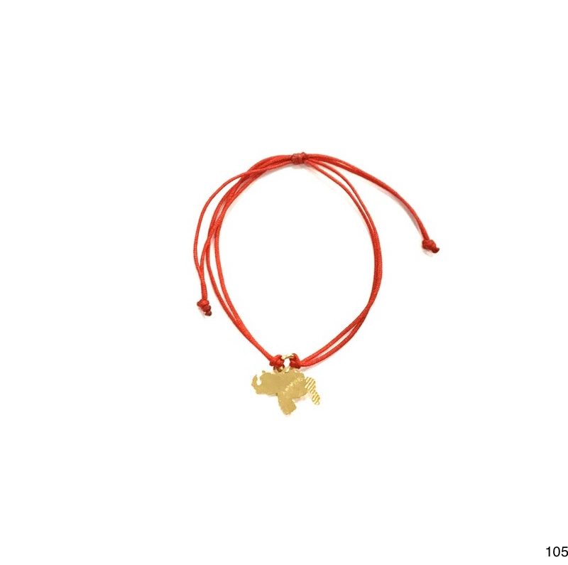 Pulsera mapa de Venezuela rojo